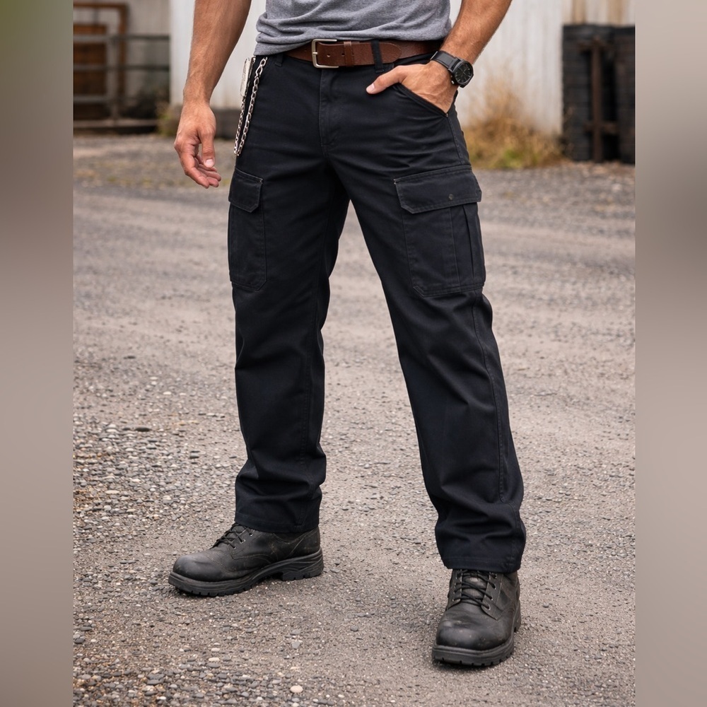 Duluth Trading Black Canvas Utility Pants Men’s 38x31 | Workwear Gorpcore Moto